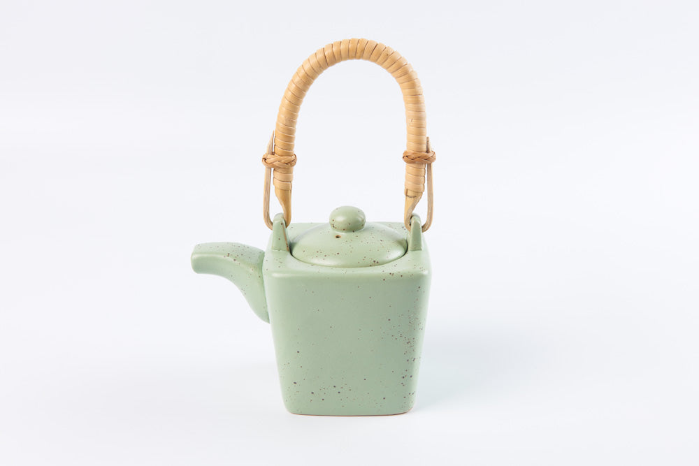 Bamboo Handled Square Tea Pot