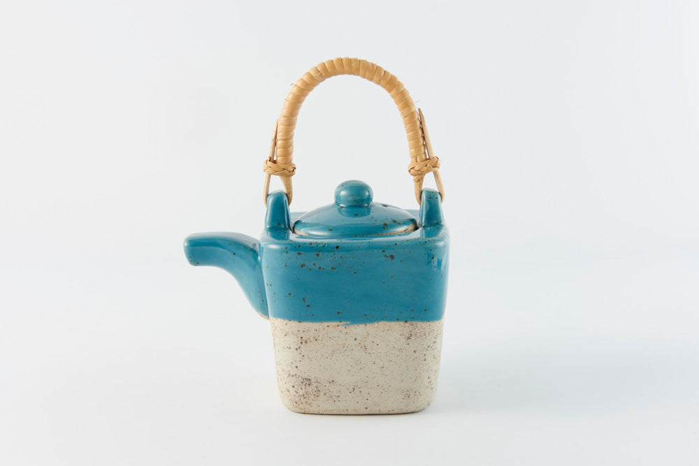 Bamboo Handled Square Tea Pot